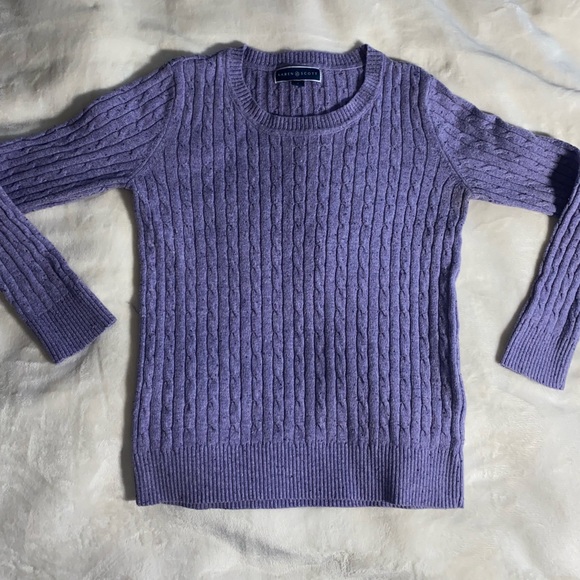 Purple Cable Knit Sweater - Picture 1 of 9